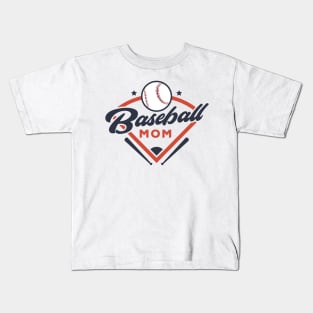 Baseball Mom // Vintage Baseball Mom Diamond Bat and Ball Kids T-Shirt